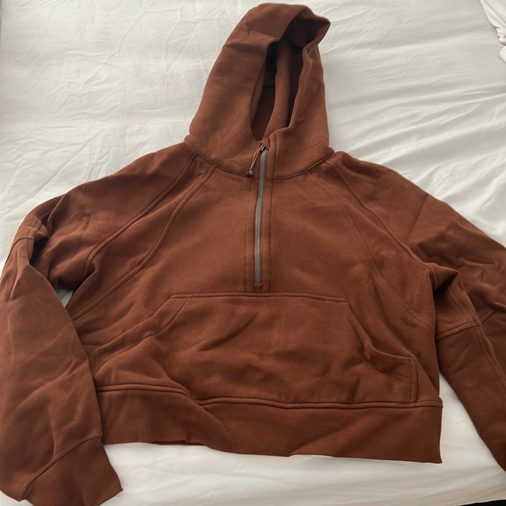 Lululemon scuba half zip roasted brown